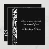 Schwarz-Weiß-Hochzeit - Erneuerbare Einladungen (Vorne/Hinten)