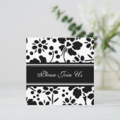 Schwarz-Weiß-Hochzeit - Erneuerbare Einladungen (Stehend Vorderseite)