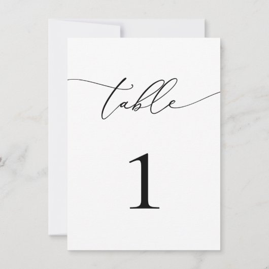 Schwarz-Weiß-Hochzeit/Event-Tischnummer (Rückseite)