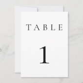 Schwarz-Weiß-Hochzeit/Event-Tischnummer (Vorderseite)