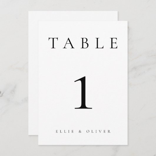 Schwarz-Weiß-Hochzeit/Event-Tischnummer (Vorne/Hinten)