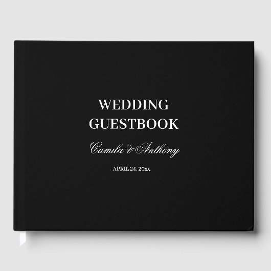 Schwarz-Weiß-Hochzeit Gästebuch (Vorderseite)