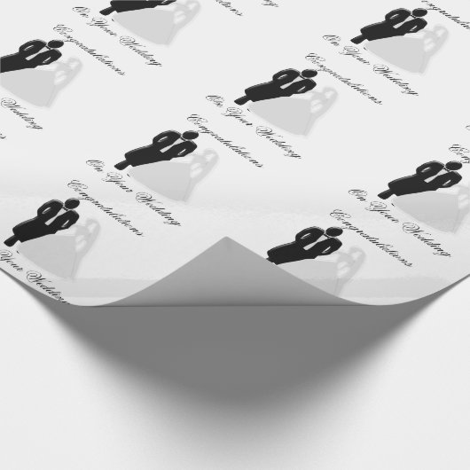 Schwarz-Weiß-Hochzeit Geschenkpapier (Ecke)