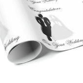 Schwarz-Weiß-Hochzeit Geschenkpapier (Rolleneckpunkt)