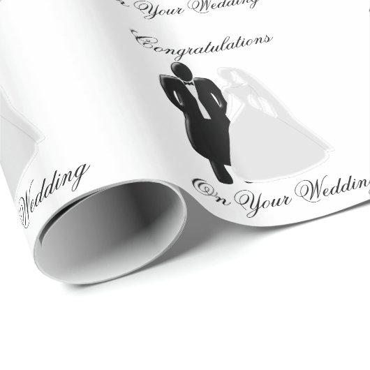 Schwarz-Weiß-Hochzeit Geschenkpapier (Rolleneckpunkt)