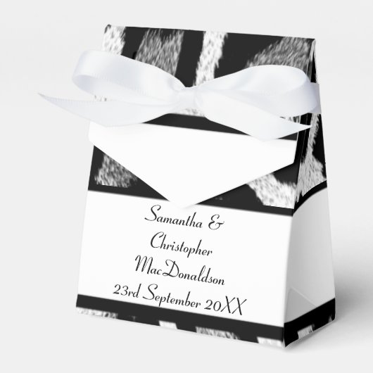 Schwarz-Weiß-Hochzeit Geschenkschachtel (Vorderseite)