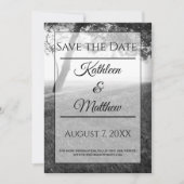 Schwarz-Weiß-Hochzeit im Freien speichern Sie das Save The Date (Vorderseite)