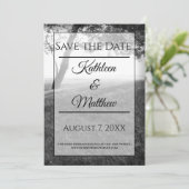 Schwarz-Weiß-Hochzeit im Freien speichern Sie das Save The Date (Stehend Vorderseite)