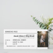 Schwarz-Weiß-Hochzeit in Urlaubsort mit Foto Einladung (Stehend Vorderseite)