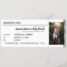 Schwarz-Weiß-Hochzeit in Urlaubsort mit Foto