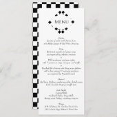 Schwarz-Weiß-Hochzeit Menükarte (Vorne/Hinten)
