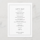 Schwarz-Weiß-Hochzeit Menükarte (Vorderseite)