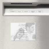 Schwarz-Weiß-Hochzeit mit Foto beider Eltern Magnet (In Situ (Geschirrspüler))