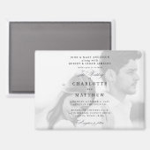 Schwarz-Weiß-Hochzeit mit Foto beider Eltern Magnet (Vorderseite/Rückseite)