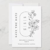Schwarz-Weiß-Hochzeit mit Minimalistischem Foto Save The Date (Vorderseite)