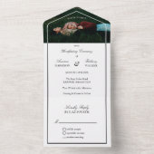 Schwarz-Weiß-Hochzeit mit modernem Foto All In One Einladung (Innen Boden)