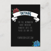 Schwarz-Weiß-Hochzeit mit Tätowierungen, Rose-Täto Begleitkarte (Vorderseite)
