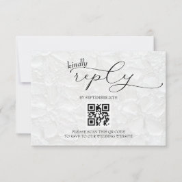 Schwarz-Weiß-Hochzeit Moderne einfache QR RSVP Karte