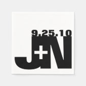 Schwarz-Weiß-Hochzeit Napkin Serviette (Vorderseite)