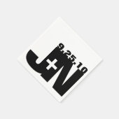 Schwarz-Weiß-Hochzeit Napkin Serviette (Ecke)