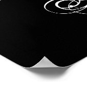 Schwarz-Weiß-Hochzeit- oder Verlobung-Banner Poster (Ecke)