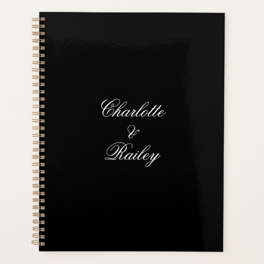 Schwarz-Weiß-Hochzeit Planer (Vorderseite)