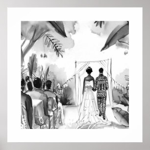 Schwarz-Weiß-Hochzeit Poster