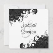 Schwarz-Weiß-Hochzeit-Probe-Dinner lädt ein Einladung (Rückseite)