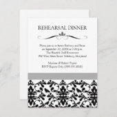 Schwarz-Weiß-Hochzeit-Probe - Einladung (Vorne/Hinten)