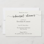 Schwarz-Weiß-Hochzeit-Probe lädt ein Einladung (Rückseite)