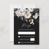 Schwarz-Weiß-Hochzeit Rsvp (Vorderseite)