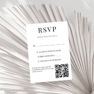 Schwarz-Weiß-Hochzeit RSVP Karte