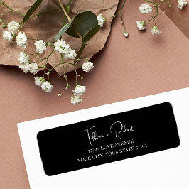Schwarz-Weiß-Hochzeit-Rücksendeadresse