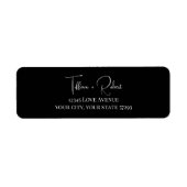 Schwarz-Weiß-Hochzeit-Rücksendeadresse (Vorne)