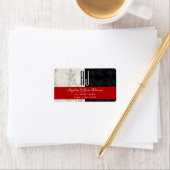 Schwarz-Weiß-Hochzeit-Rücksendeadresse Adressaufkleber (Insitu)