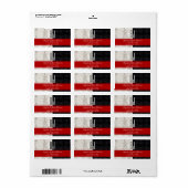 Schwarz-Weiß-Hochzeit-Rücksendeadresse Adressaufkleber (Vorne)