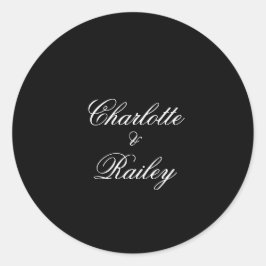 Schwarz-Weiß-Hochzeit Runder Aufkleber
