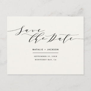 Schwarz-Weiß-Hochzeit Save the Date Postkarte