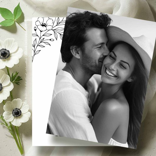 Schwarz-Weiß-Hochzeit spart Termine mit Foto Save The Date