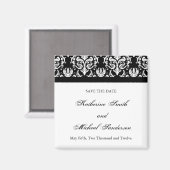 Schwarz-Weiß-Hochzeit speichern Sie das Datum-Magn Magnet (Vorderseite/Rückseite)