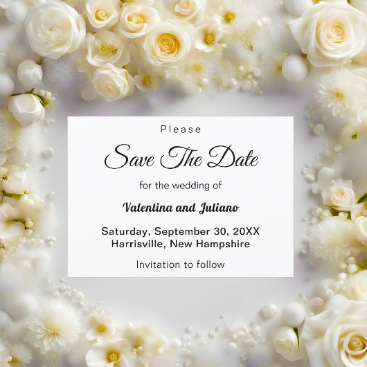 Schwarz-Weiß-Hochzeit speichert das Datum Save The Date