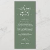 Schwarz Weiß Hochzeit Tischdeko Dankeskarten Set Programm (Vorderseite)