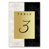 Schwarz-Weiß-Hochzeit-Tischnummer Tischnummer (Vorderseite)