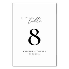 Schwarz-Weiß-Hochzeit-Tischnummer Tischnummer