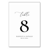 Schwarz-Weiß-Hochzeit-Tischnummer Tischnummer (Rückseite)