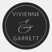 Schwarz-Weiß-Hochzeit-Umschlag Aufkleber (Vorderseite)