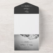Schwarz-Weiß-Hochzeit unter den Bergen All In One Einladung (Außenbereich)