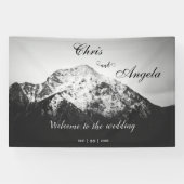 Schwarz-Weiß-Hochzeit unter den Bergen Banner (Horizontal)