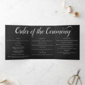 Schwarz-Weiß-Hochzeit unter den Bergen Dreifach-gefaltete Programmkarte (Innenseite)