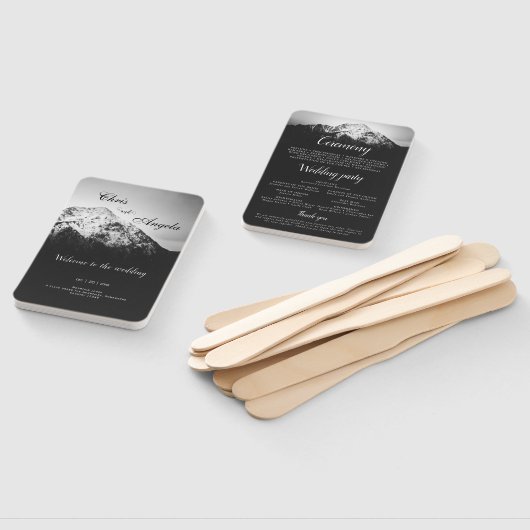 Schwarz-Weiß-Hochzeit unter den Bergen Fächer (Non-assembled)